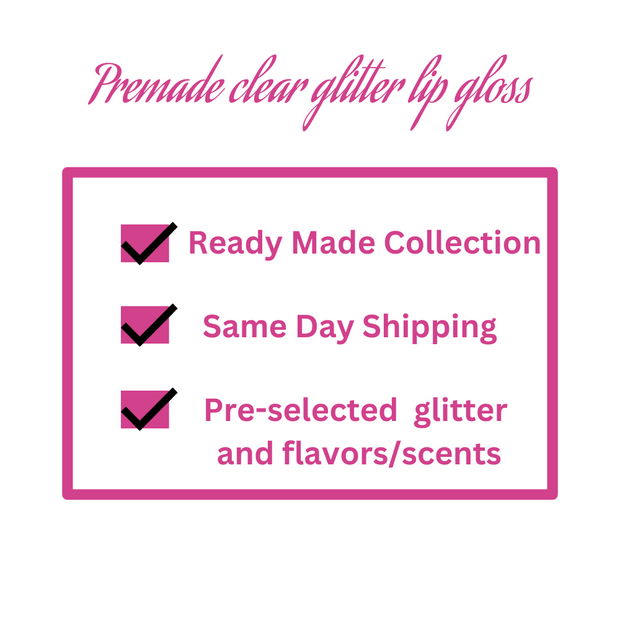 Clear glitter lip glosses: Pre-made lip glosses summer collection